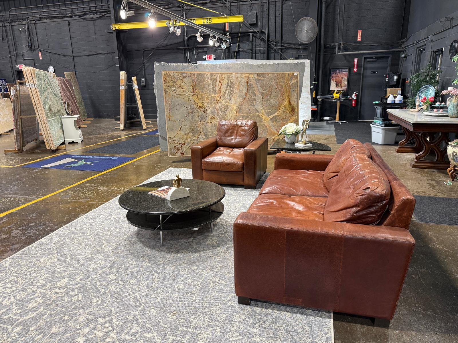 Tropical Stone lounge area within the showroom